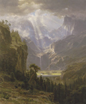 Gemälde Reproduktion von Albert Bierstadt Die felsigen Berge, der Gipfel des Lander