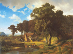 Gemälde Reproduktion von Albert Bierstadt Eine Mühle im Landhausstil