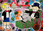 Gemälde Reproduktion von Alec Monopoly Dollar Chairman