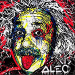 Gemälde Reproduktion von Alec Monopoly Einstein-Sprache