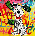 Gemälde Reproduktion von Alec Monopoly Hund.