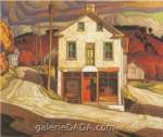 Gemälde Reproduktion von Alfred J. Casson Alter Laden in Salem