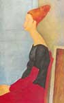 Gemälde Reproduktion von Amedeo Modigliani Jeanne Hebuisse in a Profile