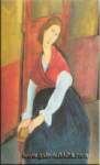 Gemälde Reproduktion von Amedeo Modigliani Jeanne Hebujena Tür im Hintergrund