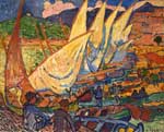 Gemaelde Reproduktion von Andre Derain, Fischerboote, Collioure