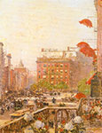 Gemälde Reproduktion von Childe Hassam Blick auf den Broadway und die Fifth Avenue