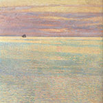 Gemaelde Reproduktion von Childe Hassam, Sonnenuntergang auf See