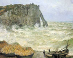 Gemaelde Reproduktion von Claude Monet, Etretat, das raue Meer