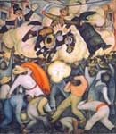 Gemälde Reproduktion von Diego Rivera Die Verbrennung der Judas