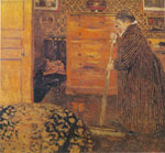 Gemälde Reproduktion von Edouard Vuillard Eine Frau, die in einen Raum fegte