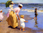 Gemaelde Reproduktion von Edward Henry Potthast, Am Strand