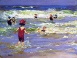 Gemaelde Reproduktion von Edward Henry Potthast, Der kleine Seebader