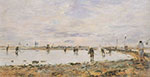 Gemaelde Reproduktion von Eugene Boudin, Garnelenfischer in Trouville