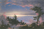 Gemälde Reproduktion von Frederic Edwin Church über den Wolken bei Sonnenuntergang