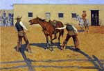 Gemälde Reproduktion von Frederic Remington Seine frühe Lektion