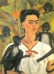 Gemälde Reproduktion von Frida Kahlo Selbstporträt mit Affen