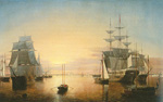 Gemälde Reproduktion von Fritz Hugh Lane Boston Harbour bei Sonnenuntergang