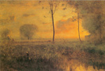 Gemälde Reproduktion von George Innes Sonnenuntergang in Montclair