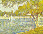 Gemaelde Reproduktion von Georges Seurat, La Grande-Jatte im Frühjahr an der Seine