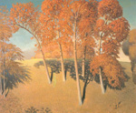 Gemälde Reproduktion von Grant Wood Eichen im Herbst