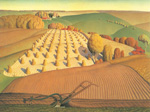 Gemälde Reproduktion von Grant Wood Pflügen im Herbst