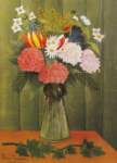 Gemaelde Reproduktion von Henri Rousseau, Blumen in einer Flasche