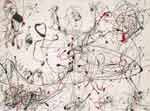 Gemälde Reproduktion von Jackson Pollock Nummer 4, 1948: grau und Rot