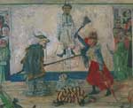 Gemälde Reproduktion von James Ensor Masken, die um einen erhängten kämpfen