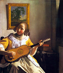 Gemaelde Reproduktion von Johannes Vermeer, Der Gitarren-Spieler