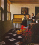 Gemaelde Reproduktion von Johannes Vermeer, Die Lektion von Musik