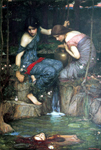 Gemälde Reproduktion von John William Waterhouse Die Nymphe findet den Kopf des Orpheus