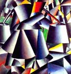 Gemälde Reproduktion von Kasimar Malevich Bauernfrau dynamisch