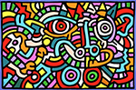 Gemälde Reproduktion von Keith Haring Ohne Titel 1986c