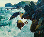 Gemaelde Reproduktion von Leon Kroll, Goldener Berg, Monhegan