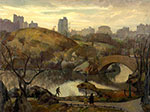 Gemälde Reproduktion von Leon Kroll Szene im Central Park