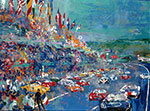 Gemälde Reproduktion von Leroy Neiman Grand Prix-Langstrecken-Ausdauer