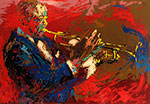 Gemaelde Reproduktion von Leroy Neiman, Satchmo Louis armstrong-jumper