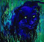 Gemälde Reproduktion von Leroy Neiman Schwarzer Panther