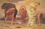 Gemälde Reproduktion von Lord Frederic Leighton Griechische Mädchen sammeln Kies am Meer