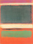 Gemälde Reproduktion von Mark Rothko Magente, Schwarz, Grün auf Orange