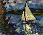 Gemälde Reproduktion von Maurice de Vlaminck Weißes Segelboot auf Chatou