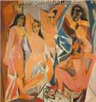 Gemaelde Reproduktion von Pablo Picasso, Les Demoiselles Davignons