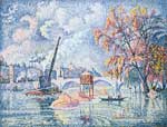 Gemälde Reproduktion von Paul Signac Hochwasser auf dem Pont Royal, Paris