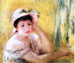 Gemälde Reproduktion von Pierre August Renoir Frau mit Strohhut