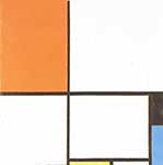 Gemälde Reproduktion von Piet Mondrian Komposition mit Rot, Gelb und Blau