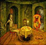 Gemälde Reproduktion von Remedios Varo Der Besucher