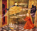 Gemälde Reproduktion von Remedios Varo Porträt der Kinder von Andrea und Lorenzo Vil