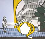 Gemälde Reproduktion von Roy Lichtenstein Stilleben mit Glas und geschälter Zitrone