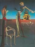 Gemälde Reproduktion von Salvador Dali Eine Frau mit dem Kopf der Rose