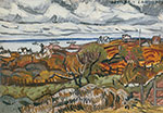 Gemälde Reproduktion von Stuart Davis Oktober Landscape, Gloucester